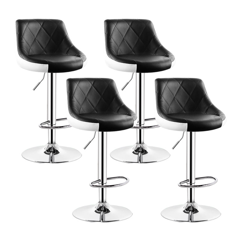 Taburete de murciélago de cuero moderno para interiores, taburete ajustable con respaldo y altura para mostrador