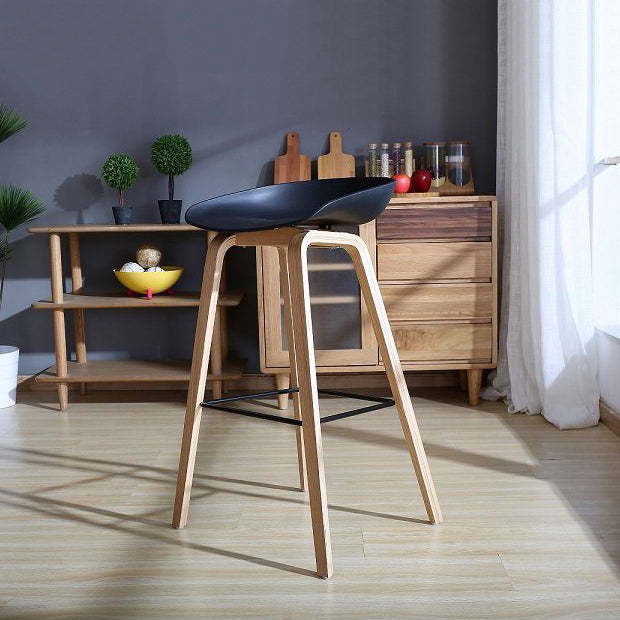 Sgabello da bar per interni con sgabello in legno massiccio contemporaneo con corda per cucina