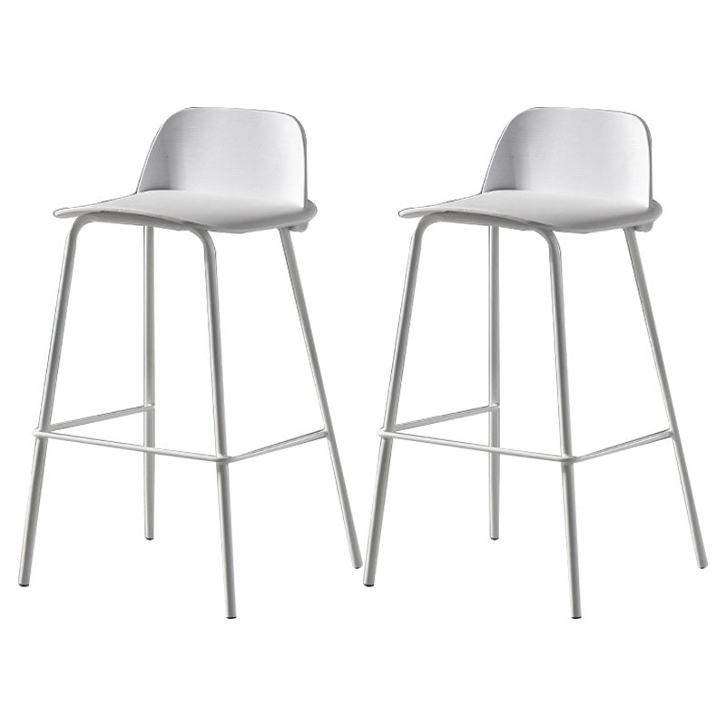 Modern Plastic Seats Macron Barstool Metal 4 Legs Bar Stool for Indoor, Set of 2