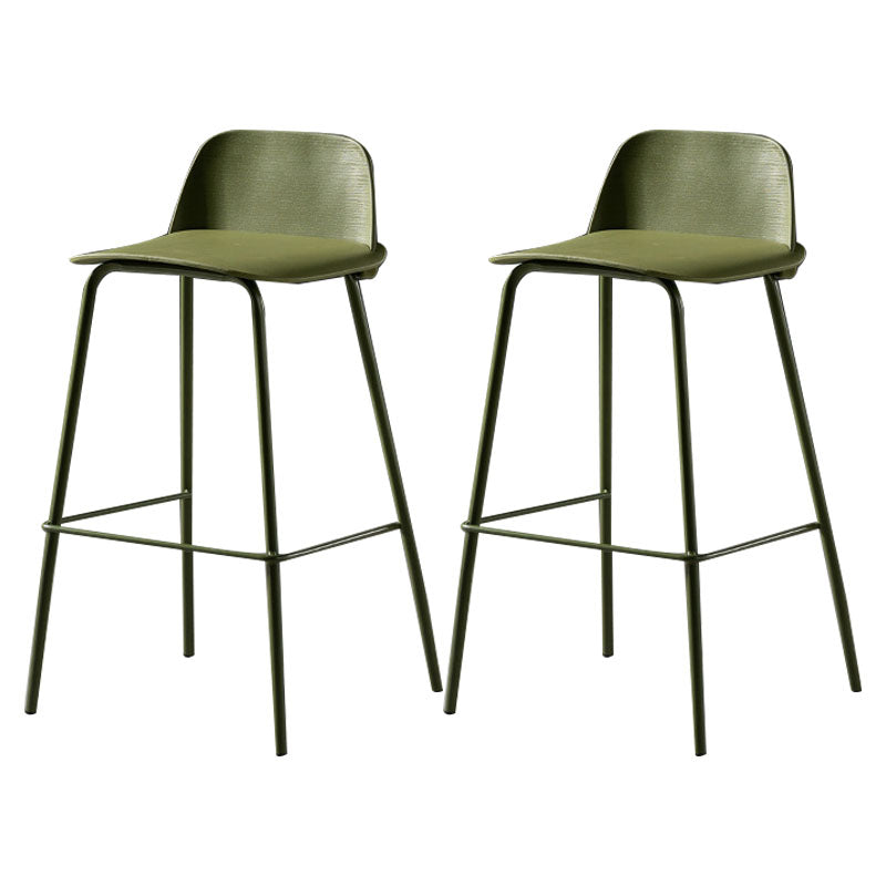 Modern Plastic Seats Macron Barstool Metal 4 Legs Bar Stool for Indoor, Set of 2