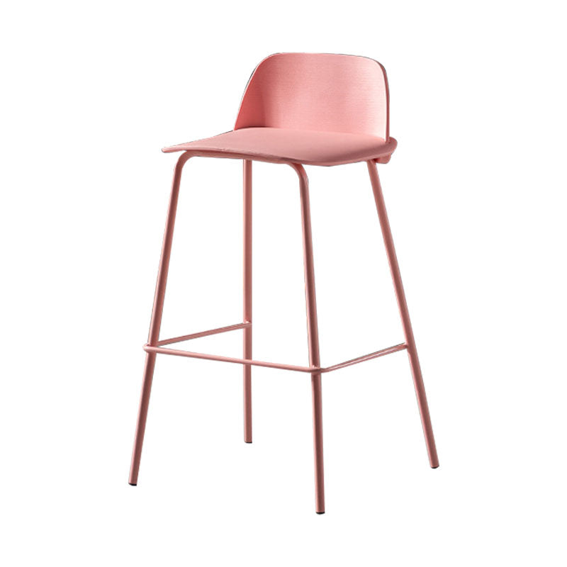 Modern Plastic Seats Macron Barstool Metal 4 Legs Bar Stool for Indoor, Set of 2