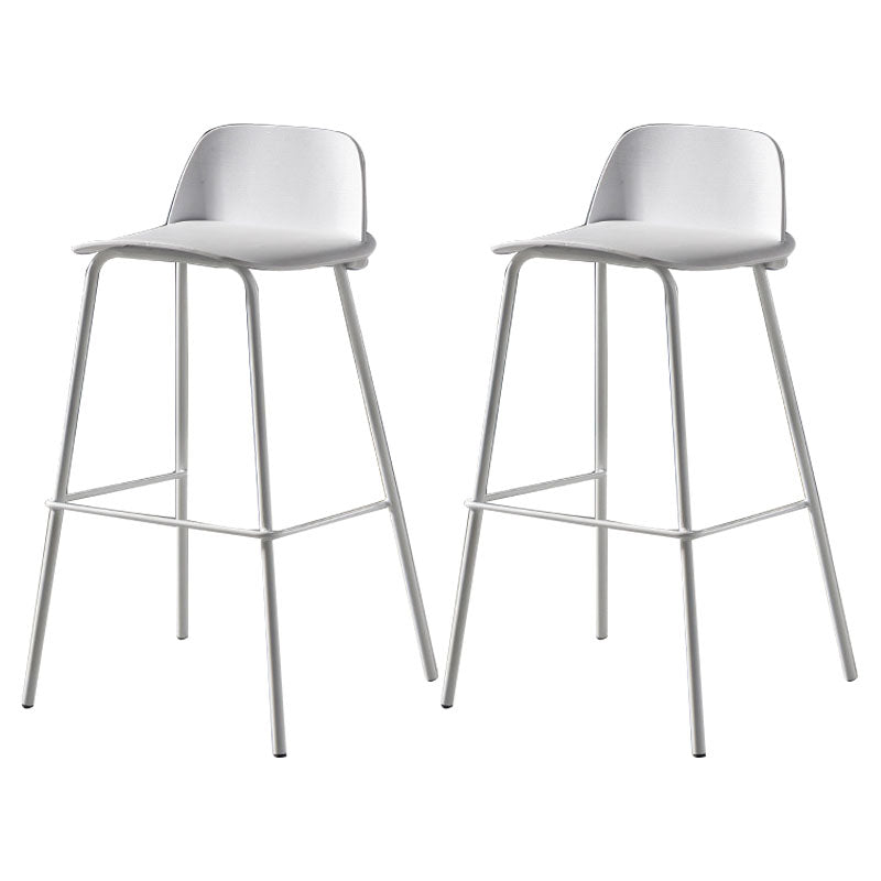 Modern Plastic Seats Macron Barstool Metal 4 Legs Bar Stool for Indoor, Set of 2