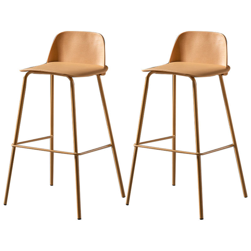 Modern Plastic Seats Macron Barstool Metal 4 Legs Bar Stool for Indoor, Set of 2