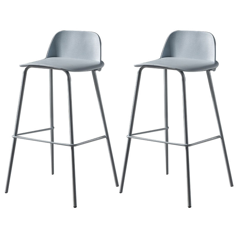 Modern Plastic Seats Macron Barstool Metal 4 Legs Bar Stool for Indoor, Set of 2