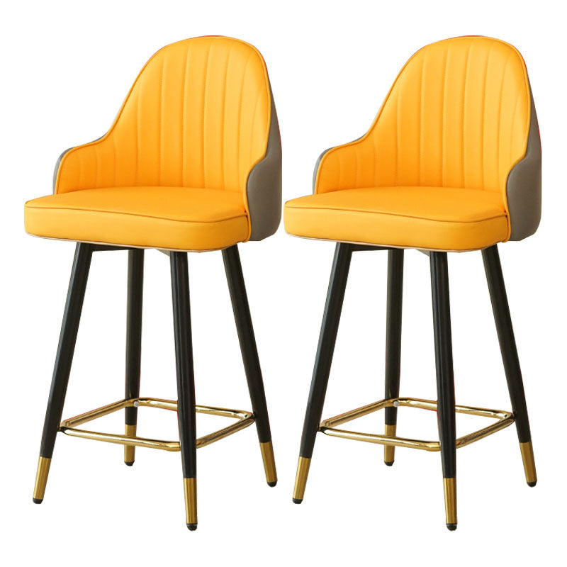 Barhocker im nordischen Stil mit PU-Ledersitzen, Thekenhocker, 2er-Set