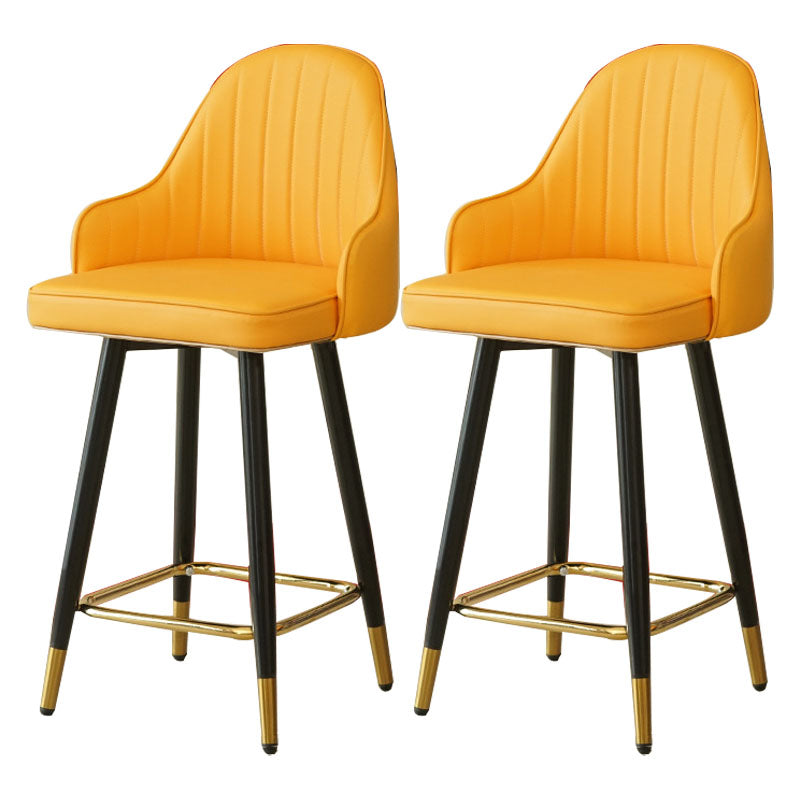 Barhocker im nordischen Stil mit PU-Ledersitzen, Thekenhocker, 2er-Set