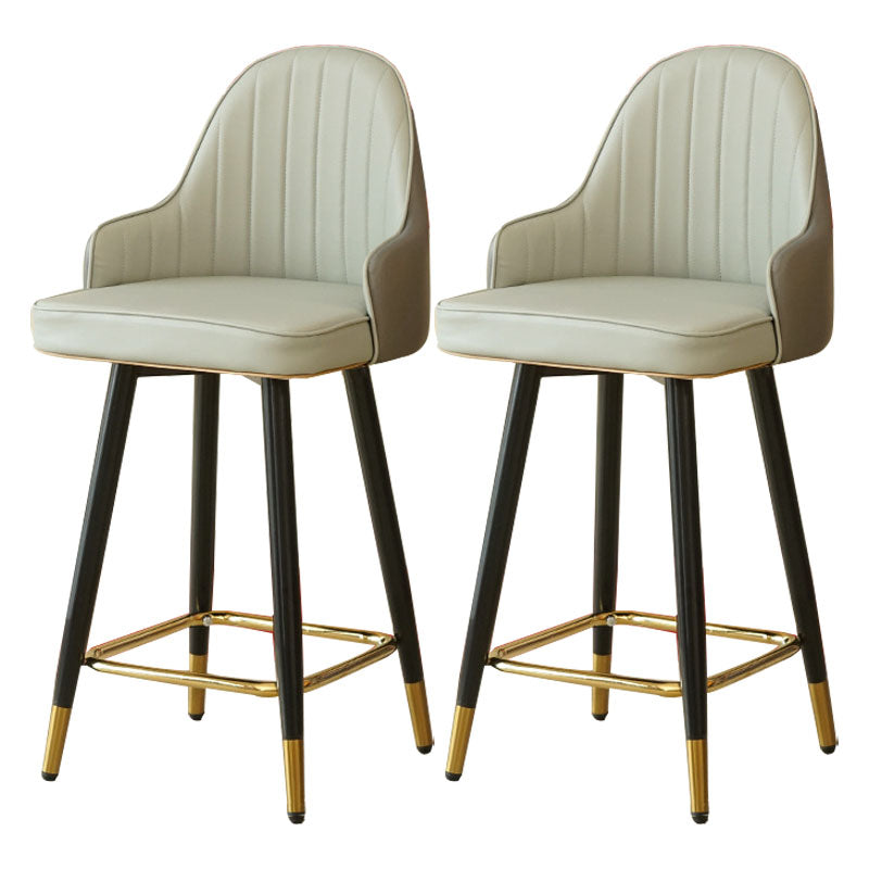 Barhocker im nordischen Stil mit PU-Ledersitzen, Thekenhocker, 2er-Set