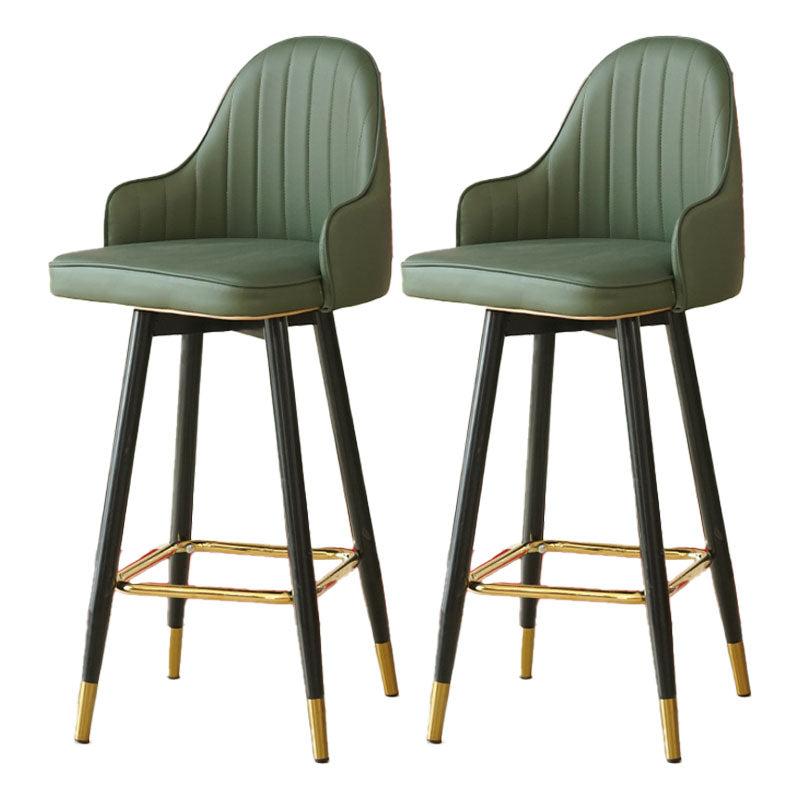 Barhocker im nordischen Stil mit PU-Ledersitzen, Thekenhocker, 2er-Set
