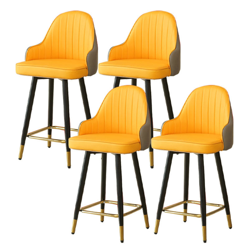 Barhocker im nordischen Stil mit PU-Ledersitzen, Thekenhocker, 2er-Set