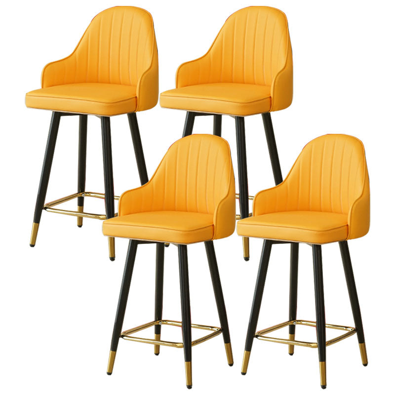 Barhocker im nordischen Stil mit PU-Ledersitzen, Thekenhocker, 2er-Set