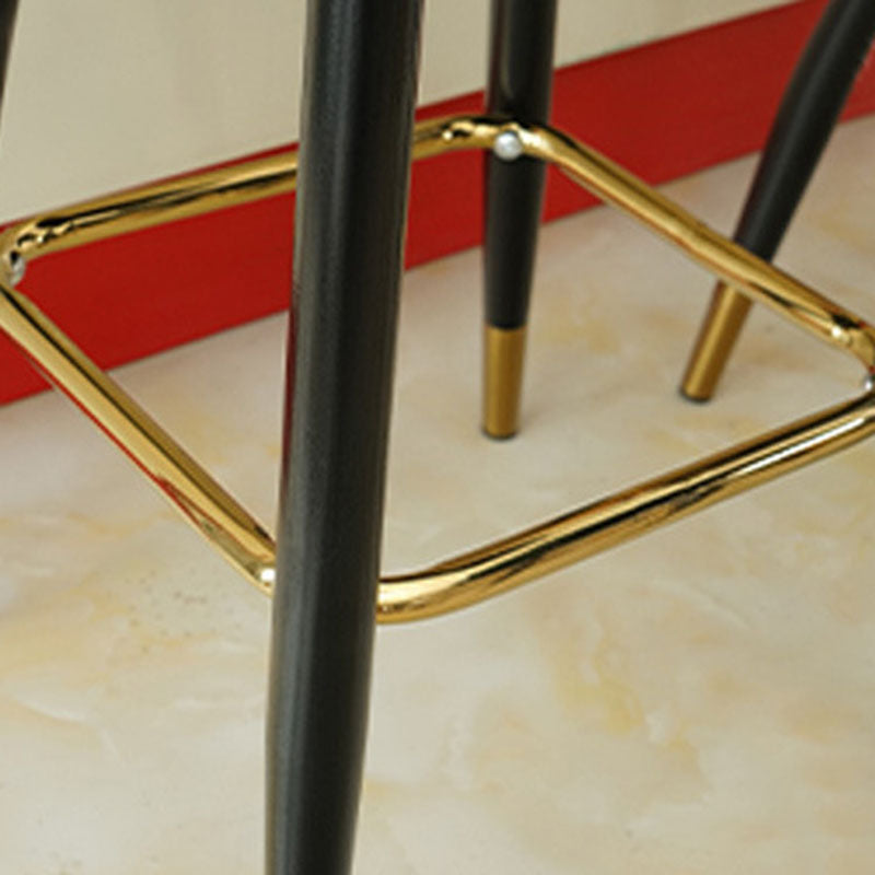 Barhocker im nordischen Stil mit PU-Ledersitzen, Thekenhocker, 2er-Set