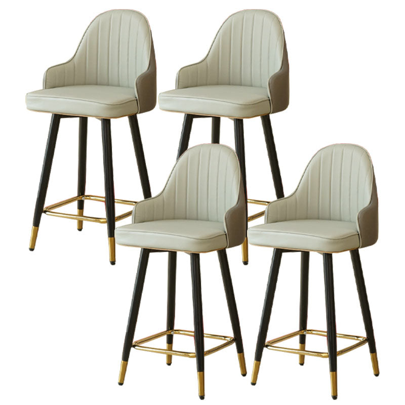 Barhocker im nordischen Stil mit PU-Ledersitzen, Thekenhocker, 2er-Set