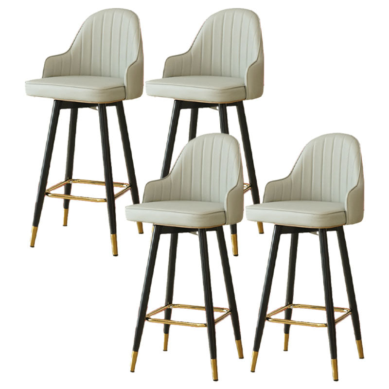 Barhocker im nordischen Stil mit PU-Ledersitzen, Thekenhocker, 2er-Set