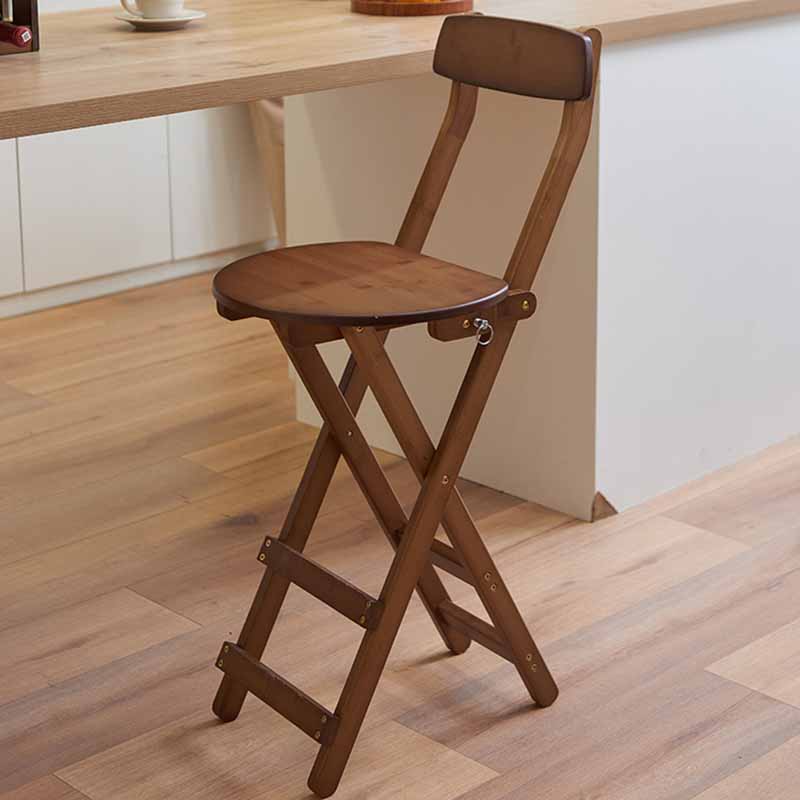 Taburetes de bar con respaldo de madera sin brazos de estilo nórdico, taburetes plegables para mostrador, 1 pieza