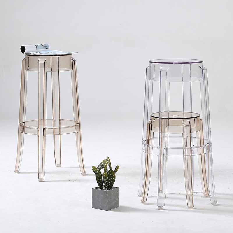 Nordic Simple Stapelbarer Thekenhocker 30-Zoll-Höhenlosen-Innen-Barhocker, 2-Set von 2