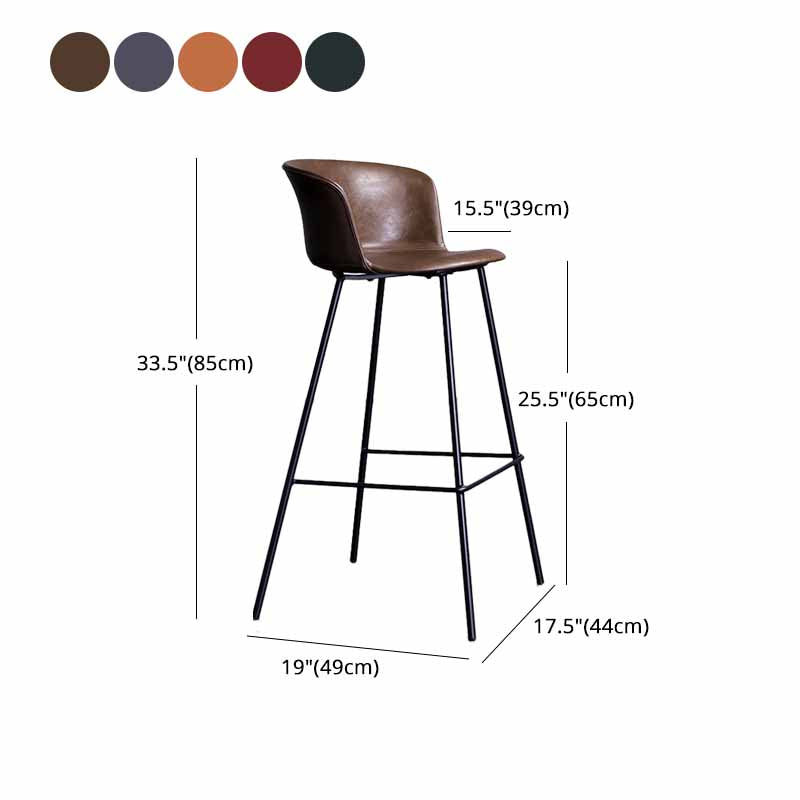 Asientos modernos de cuero de la granja de cuero Metal 4 piernas de 4 patas, conjunto de 2