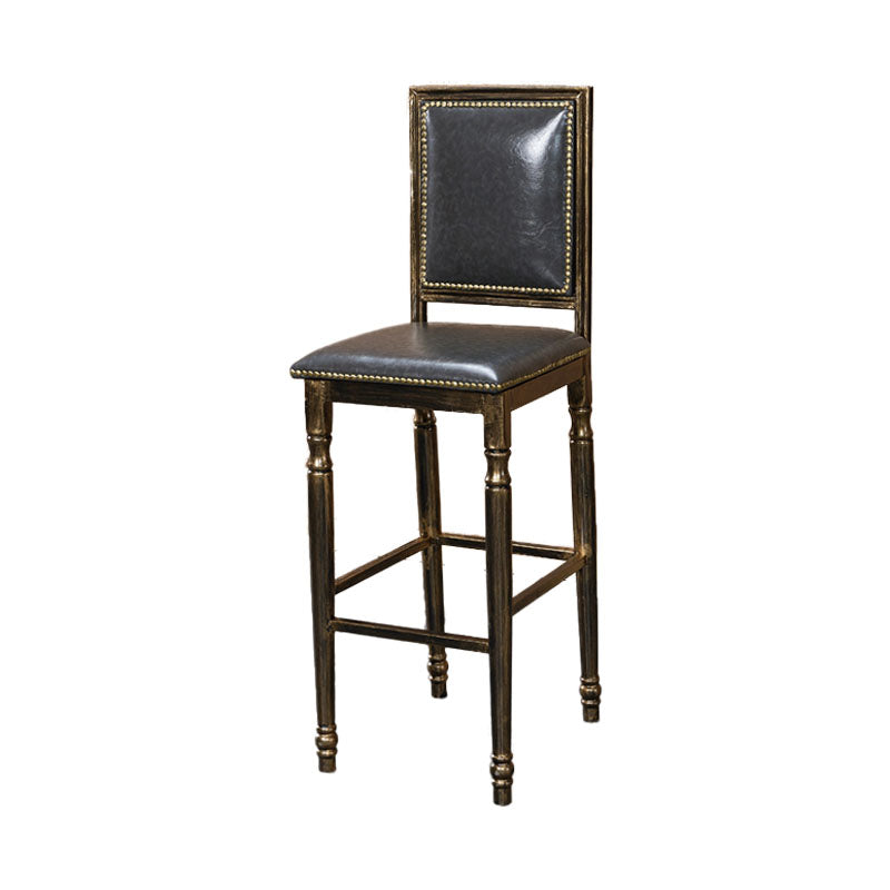 Distressed Bronze 29.5" H Barstool Industrial Indoor Tall Stool with Square Seat