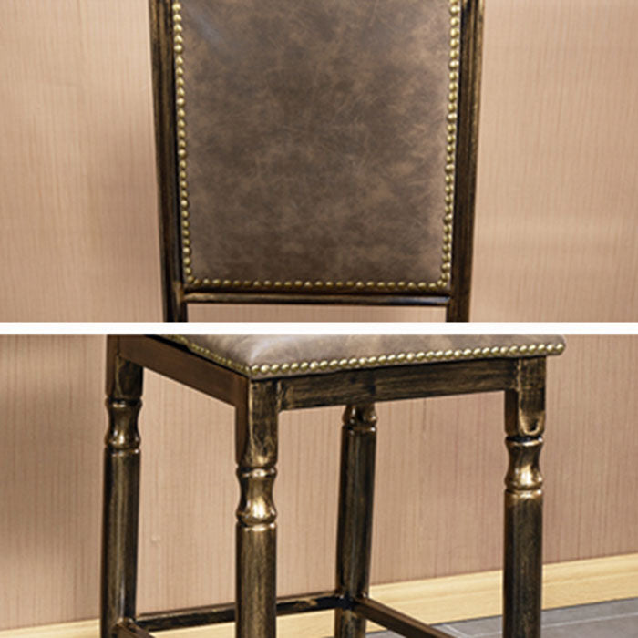 Distressed Bronze 29.5" H Barstool Industrial Indoor Tall Stool with Square Seat