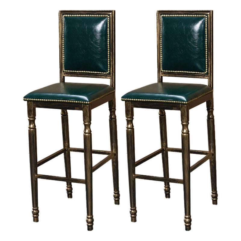 Distressed Bronze 29.5" H Barstool Industrial Indoor Tall Stool with Square Seat