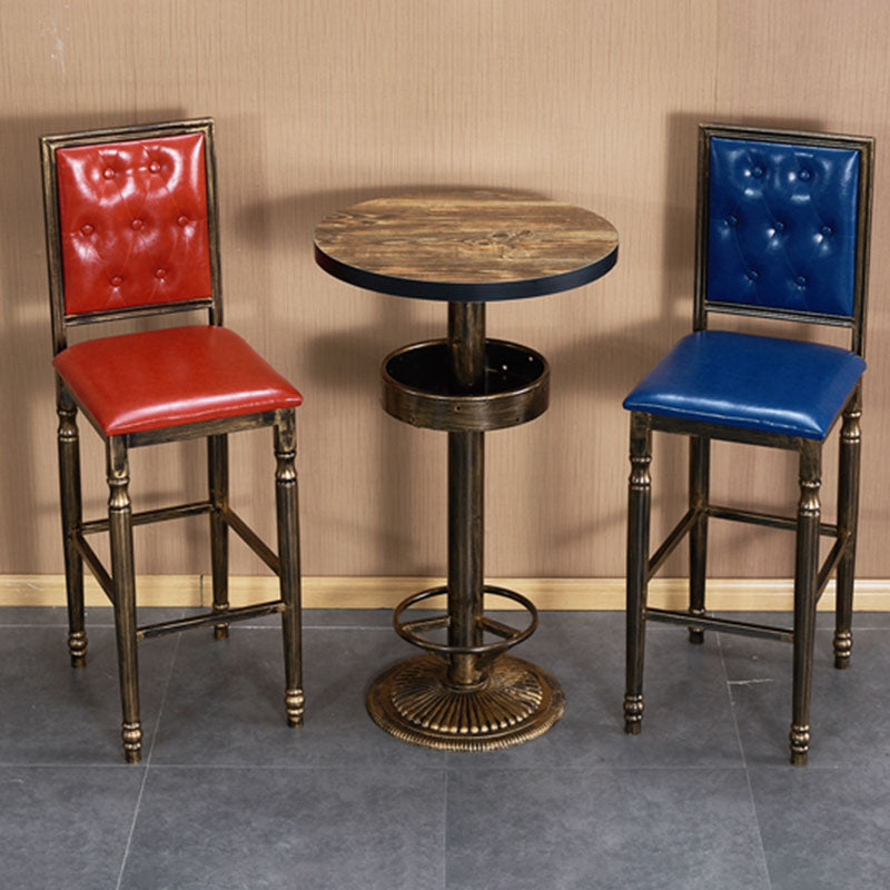 Distressed Bronze 29.5" H Barstool Industrial Indoor Tall Stool with Square Seat