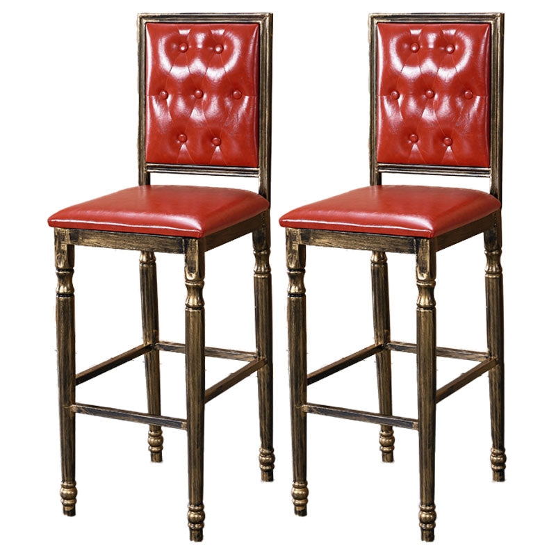 Distressed Bronze 29.5" H Barstool Industrial Indoor Tall Stool with Square Seat