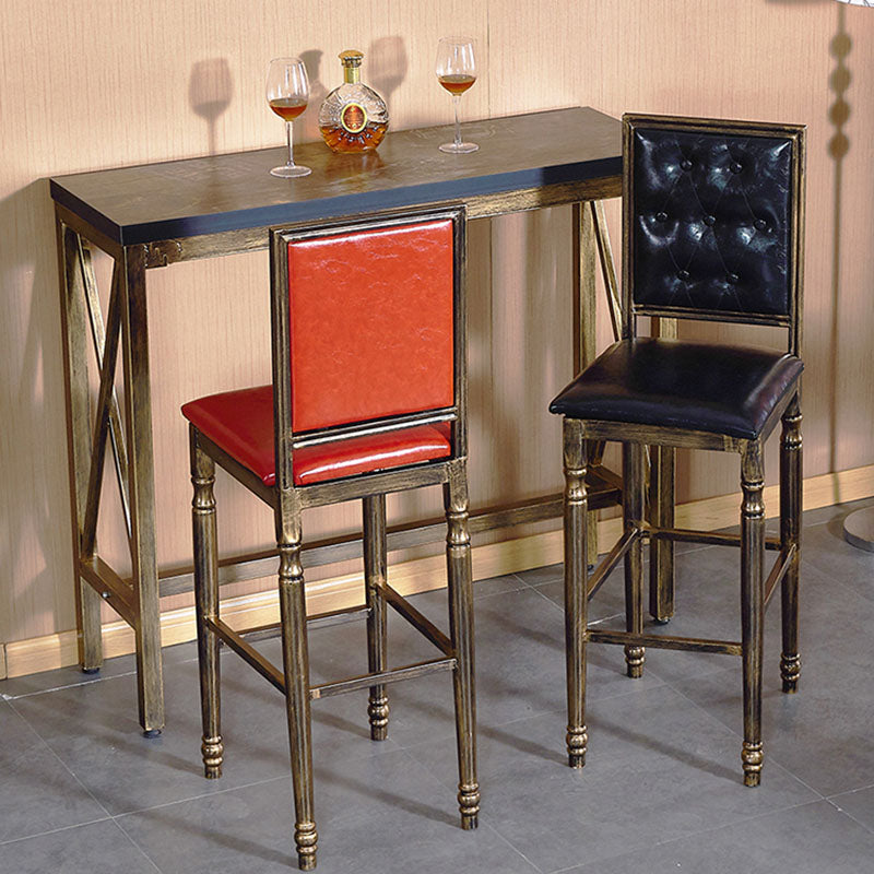 Distressed Bronze 29.5" H Barstool Industrial Indoor Tall Stool with Square Seat