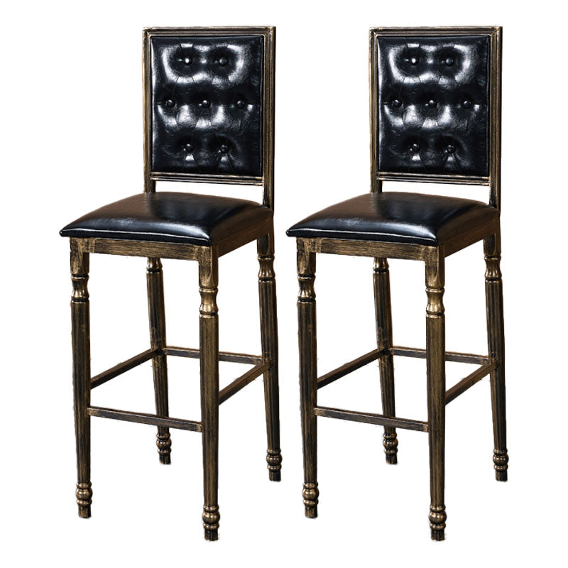 Distressed Bronze 29.5" H Barstool Industrial Indoor Tall Stool with Square Seat