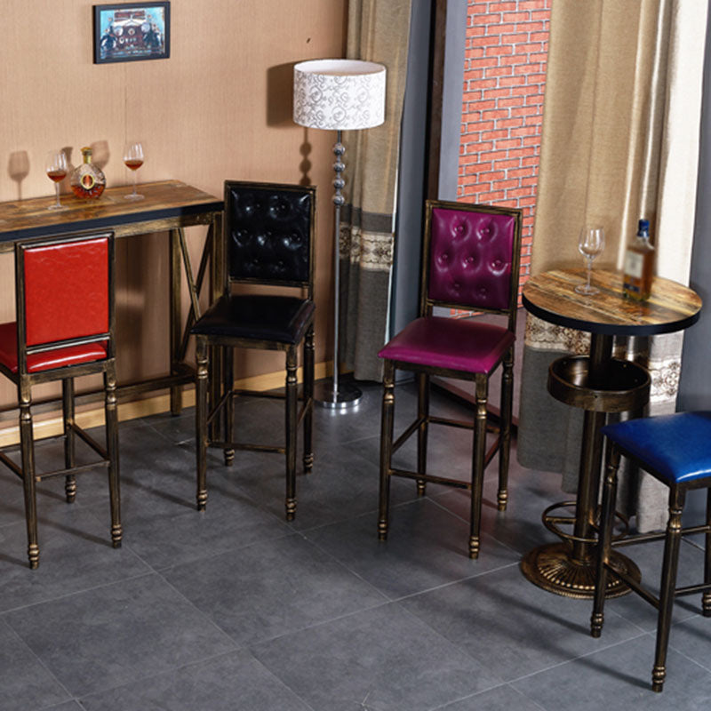 Distressed Bronze 29.5" H Barstool Industrial Indoor Tall Stool with Square Seat