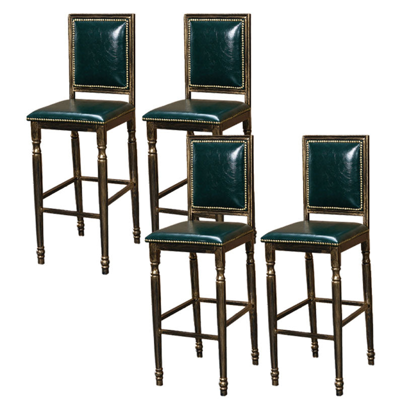 Distressed Bronze 29.5" H Barstool Industrial Indoor Tall Stool with Square Seat