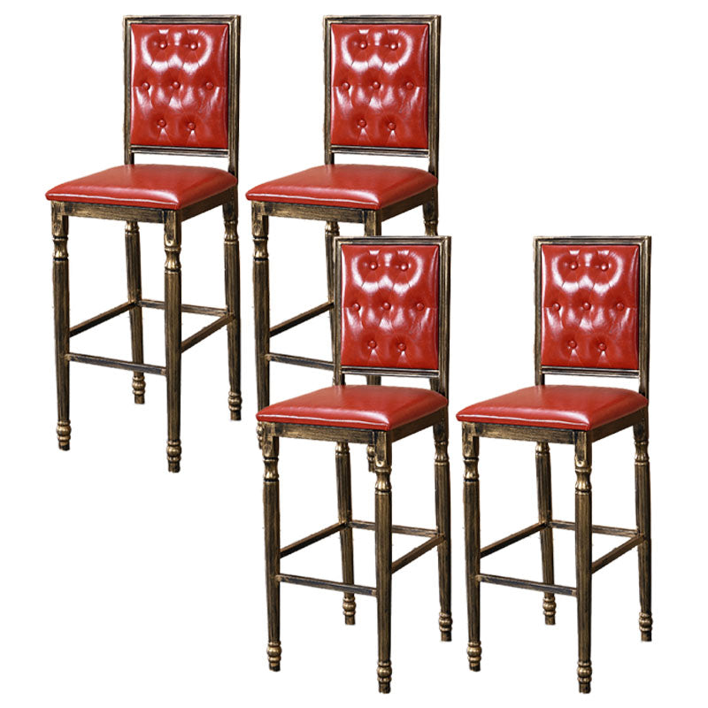 Distressed Bronze 29.5" H Barstool Industrial Indoor Tall Stool with Square Seat