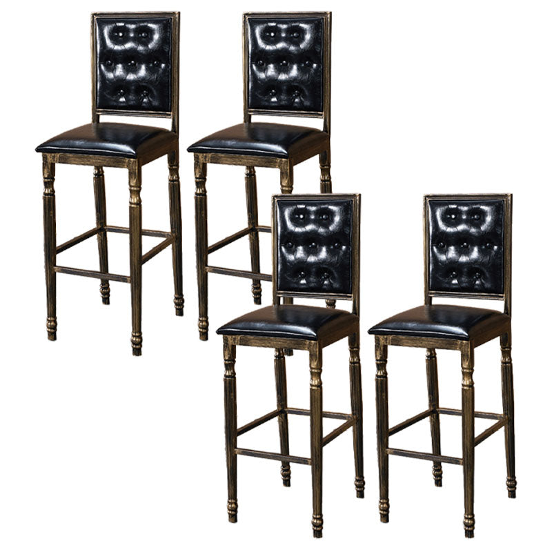 Distressed Bronze 29.5" H Barstool Industrial Indoor Tall Stool with Square Seat