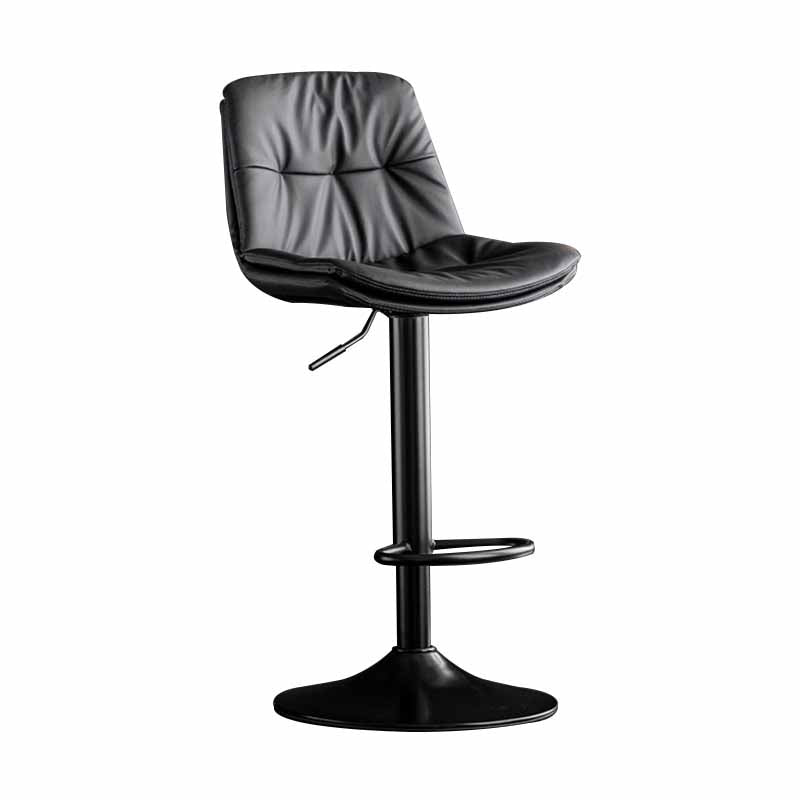 Taburete de barra giratorio ajustable de metal nórdico taburete alto con asiento de cuero