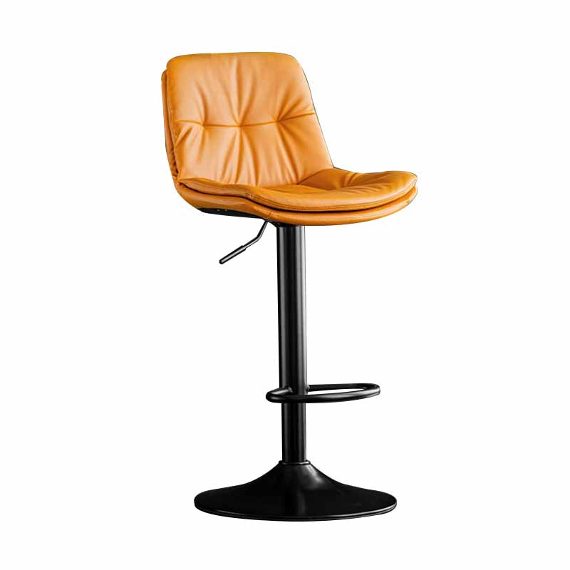 Taburete de barra giratorio ajustable de metal nórdico taburete alto con asiento de cuero