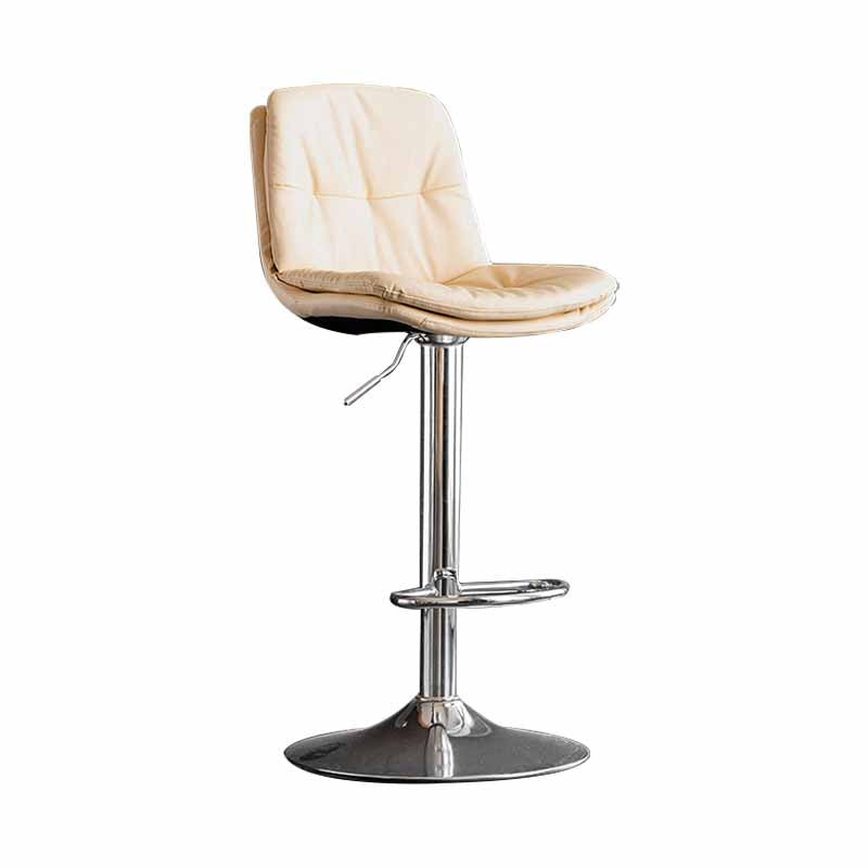 Taburete de barra giratorio ajustable de metal nórdico taburete alto con asiento de cuero