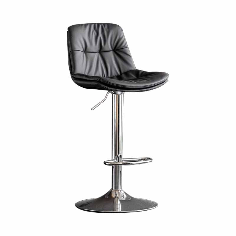 Taburete de barra giratorio ajustable de metal nórdico taburete alto con asiento de cuero