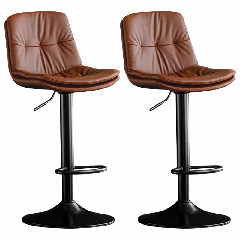 Taburete de barra giratorio ajustable de metal nórdico taburete alto con asiento de cuero