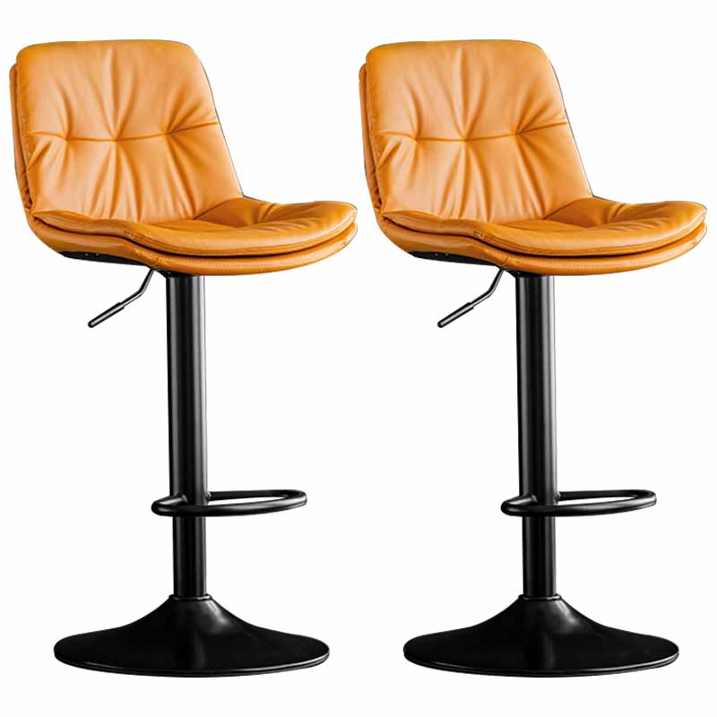 Taburete de barra giratorio ajustable de metal nórdico taburete alto con asiento de cuero