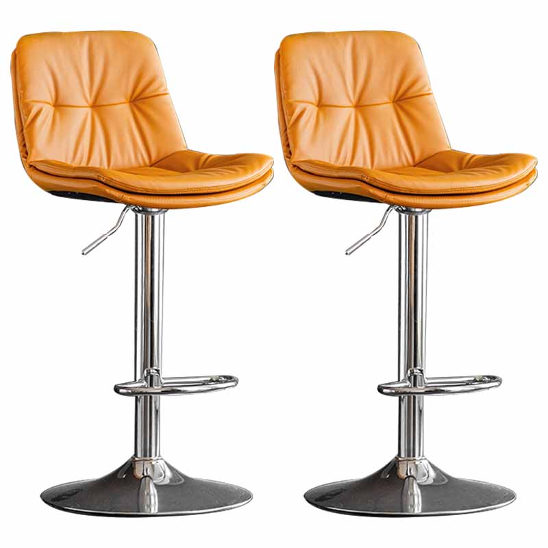 Taburete de barra giratorio ajustable de metal nórdico taburete alto con asiento de cuero