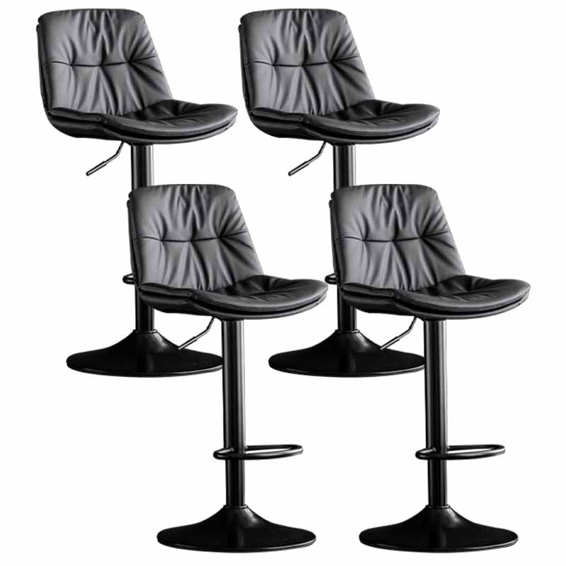 Taburete de barra giratorio ajustable de metal nórdico taburete alto con asiento de cuero
