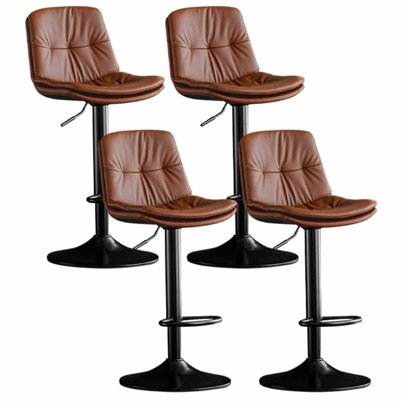 Taburete de barra giratorio ajustable de metal nórdico taburete alto con asiento de cuero