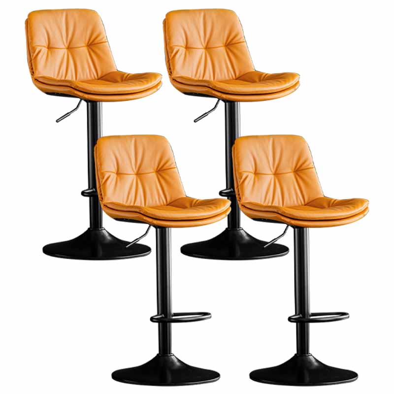 Taburete de barra giratorio ajustable de metal nórdico taburete alto con asiento de cuero