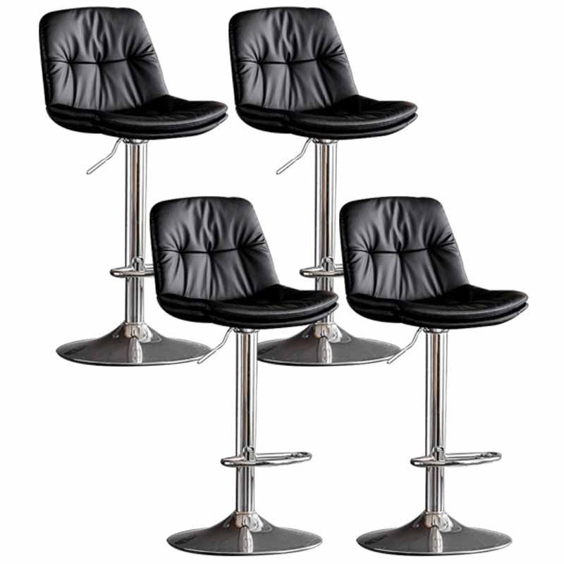 Taburete de barra giratorio ajustable de metal nórdico taburete alto con asiento de cuero