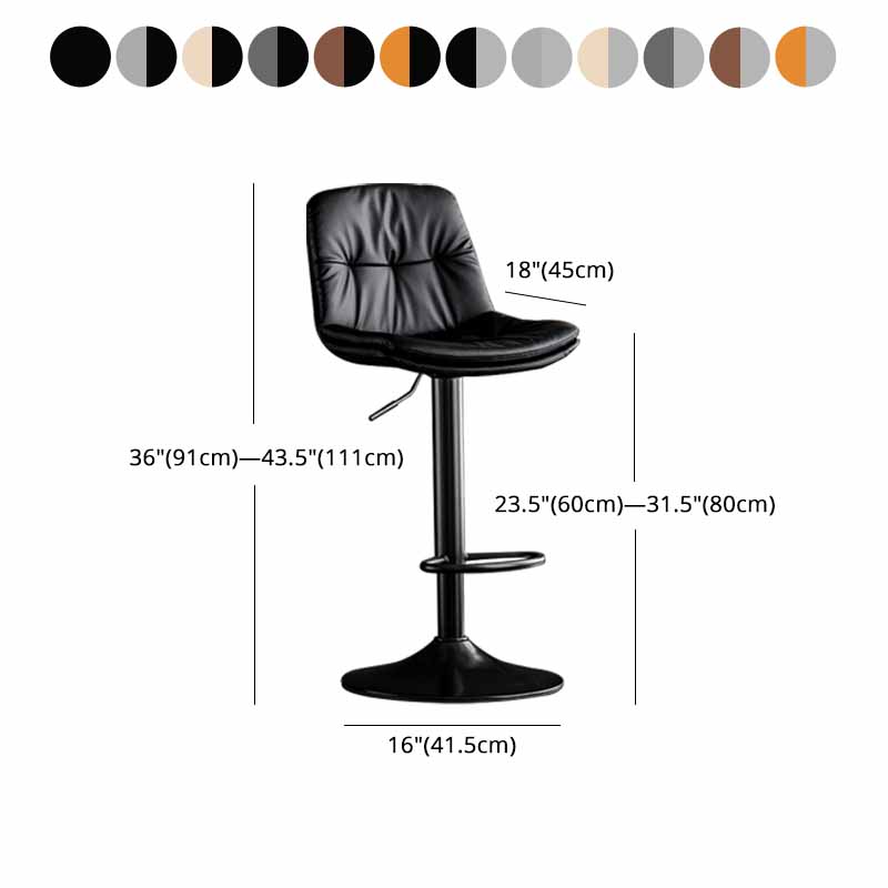 Taburete de barra giratorio ajustable de metal nórdico taburete alto con asiento de cuero