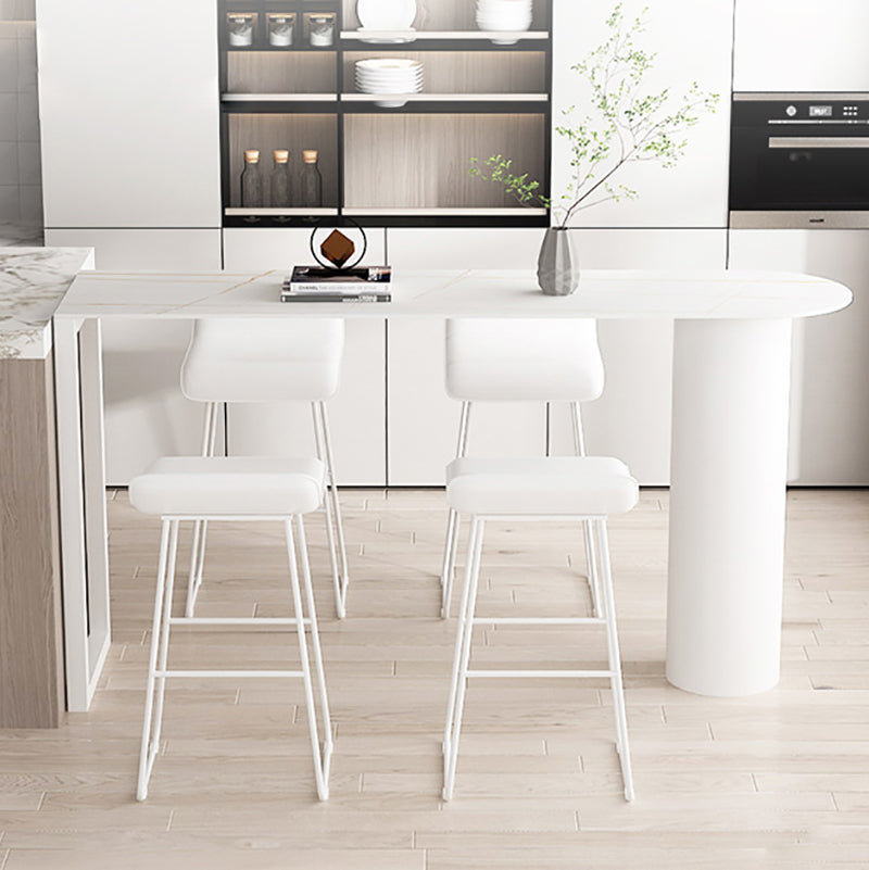 Indoor Stone Bar Height Cocktail Table Modern Double Pedestal Counter Wine Table