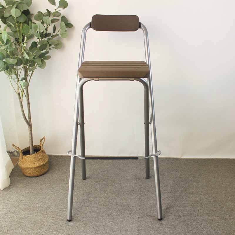 Taburetes de bar de madera sin brazos de estilo industrial, taburetes plegables para mostrador, 1 pieza
