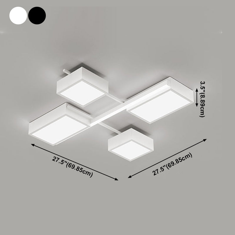 Contemporary Flush Mount Lighting Black Multi-head LED Flush Mounted Ceiling Lights