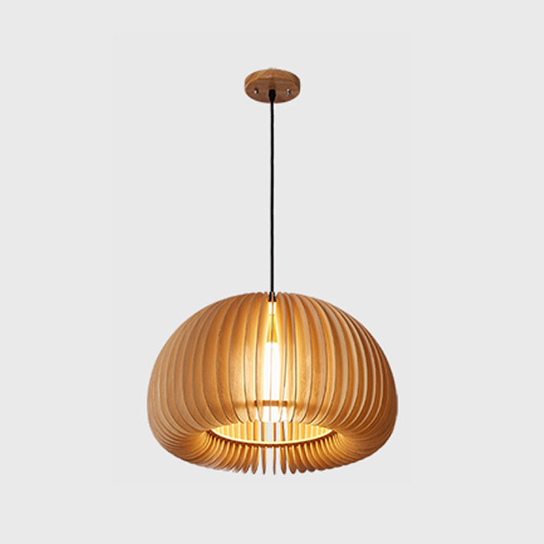 Lampe suspendue en bois style contemporain simple léger pour le café du salon