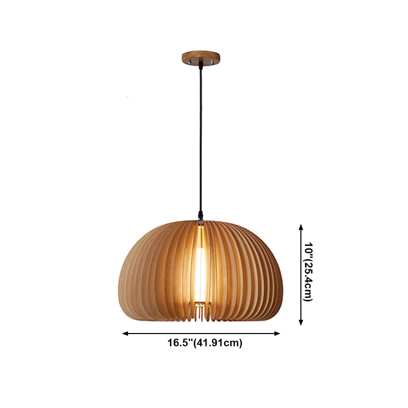 Lampe suspendue en bois style contemporain simple léger pour le café du salon