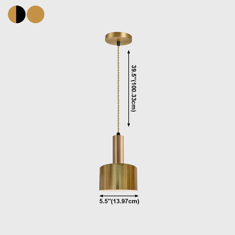 Lampe suspendue de style contemporain simple léger métallique pour le café du salon