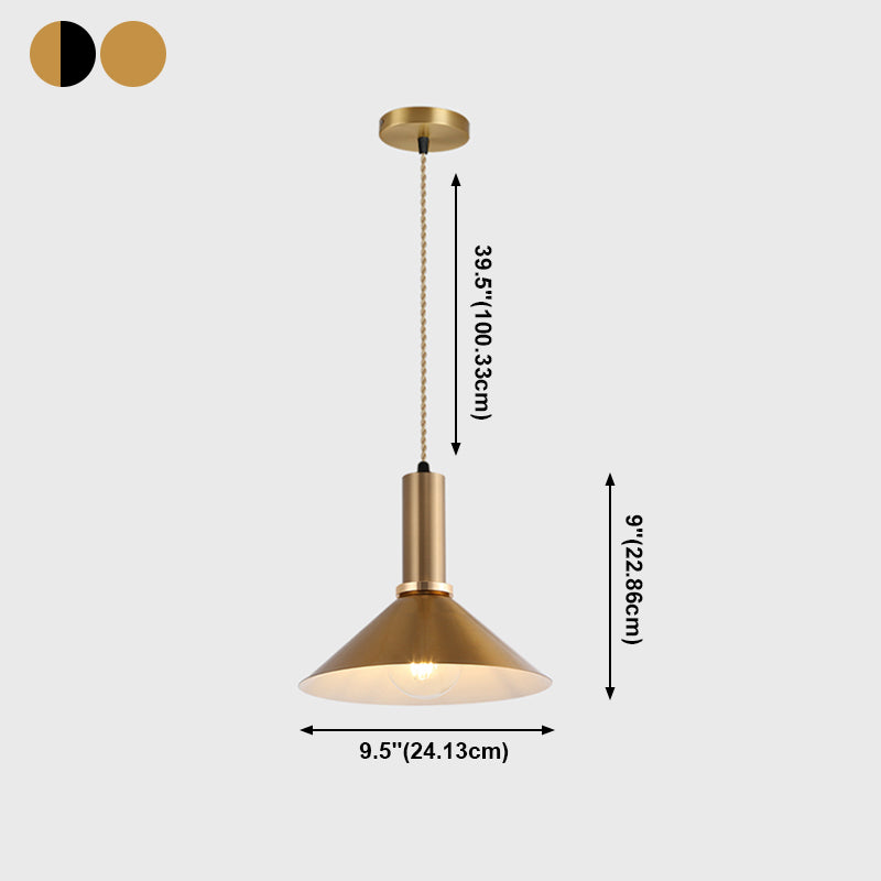 Lampe suspendue de style contemporain simple léger métallique pour le café du salon